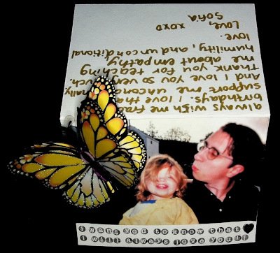 Butterfly card featuring Sofia and her father.